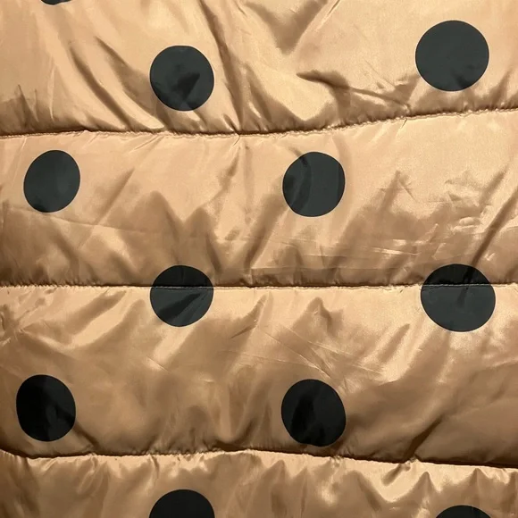 Who What Wear Gold and Black Polka Dot Puffer Jacket Size L - Picture 7 of 8